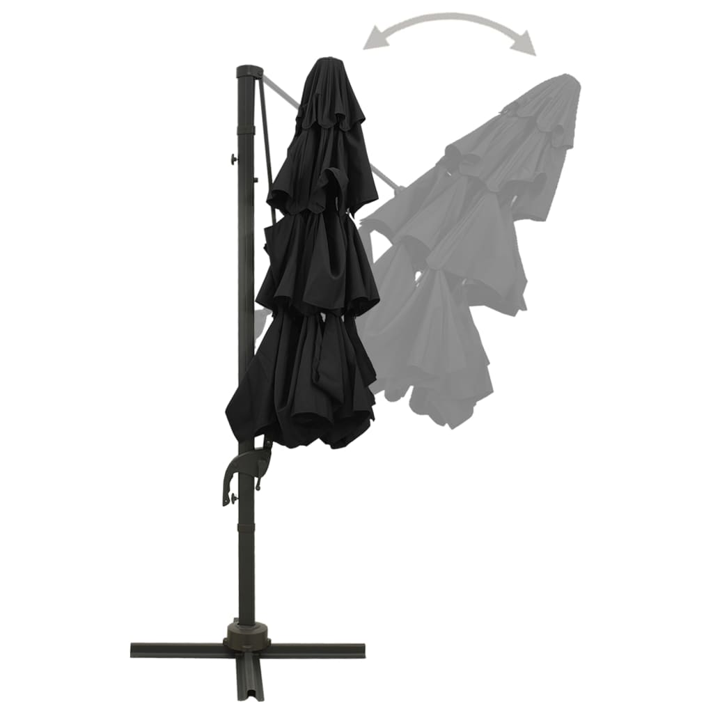 Garden Parasol | Black | Polyester | 3x3 meters | Foldable