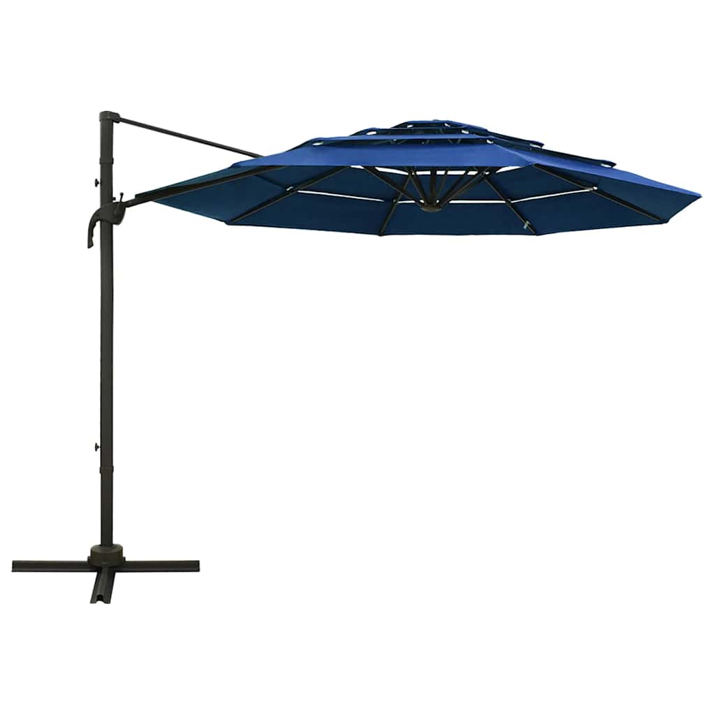 Parasol | Azure Blue | Polyester | 3x3 m | Tiltable | Garden Parasol