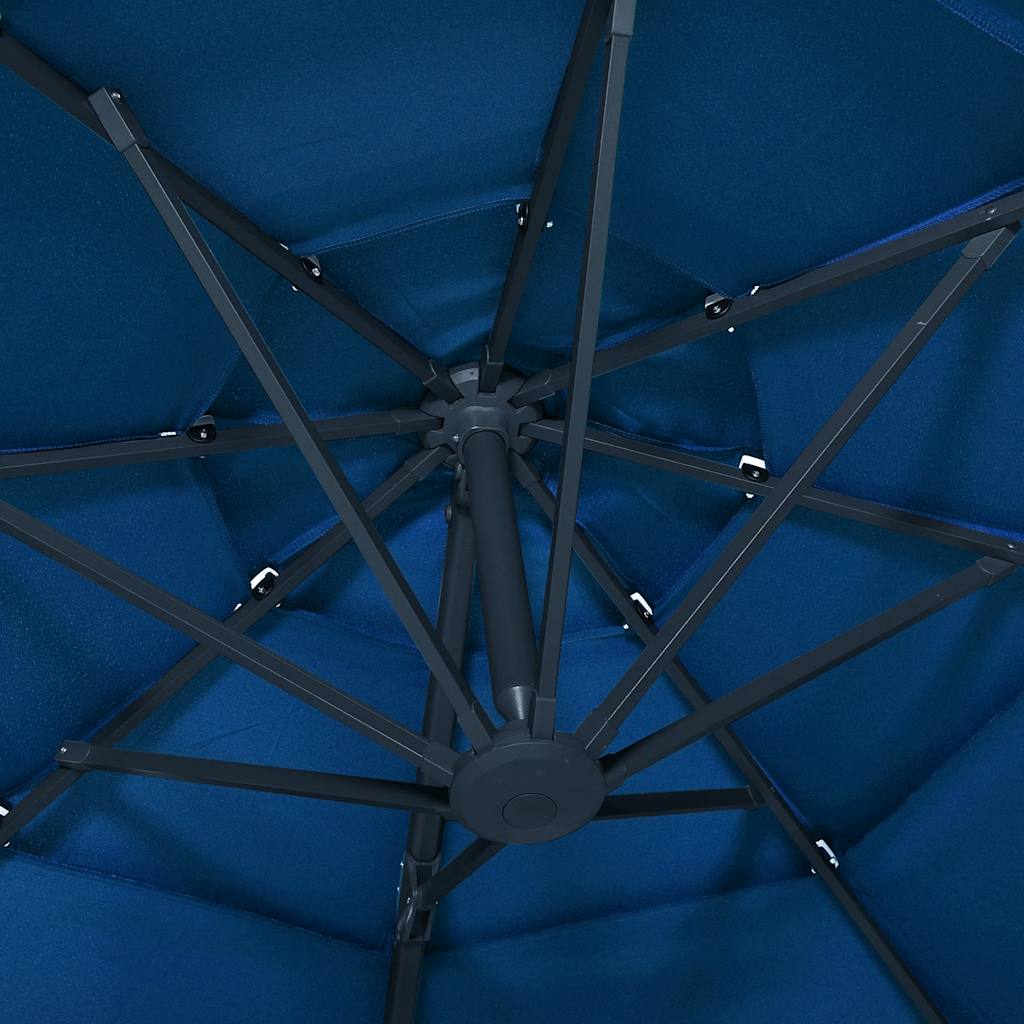 Parasol | Azure Blue | Polyester | 3x3 m | Tiltable | Garden Parasol
