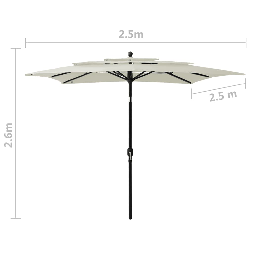 Parasol | Sand | Polyester | 2.5 m x 2.5 m | UV-resistant materials