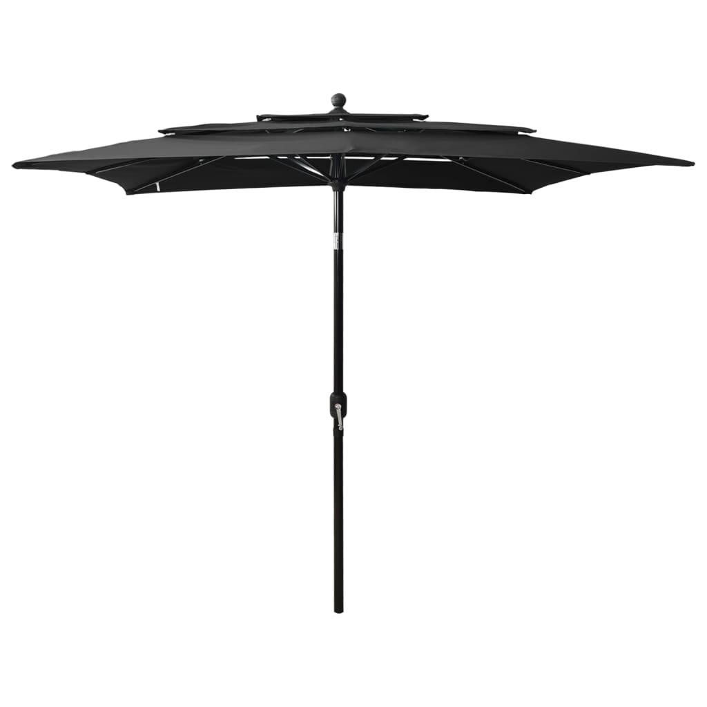Parasol | Black | Polyester | 2.5 metres | Foldable | Garden Parasol