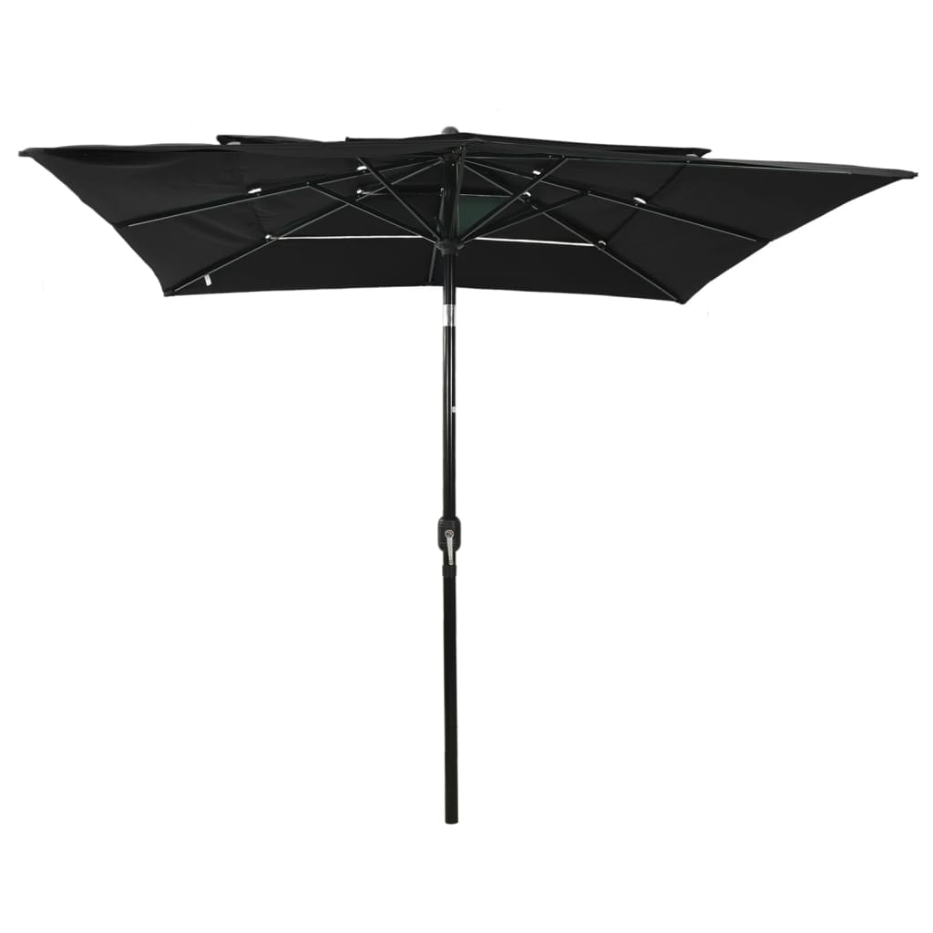 Parasol | Black | Polyester | 2.5 metres | Foldable | Garden Parasol