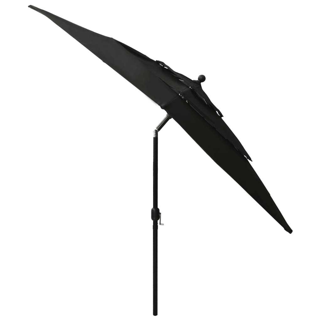 Parasol | Black | Polyester | 2.5 metres | Foldable | Garden Parasol