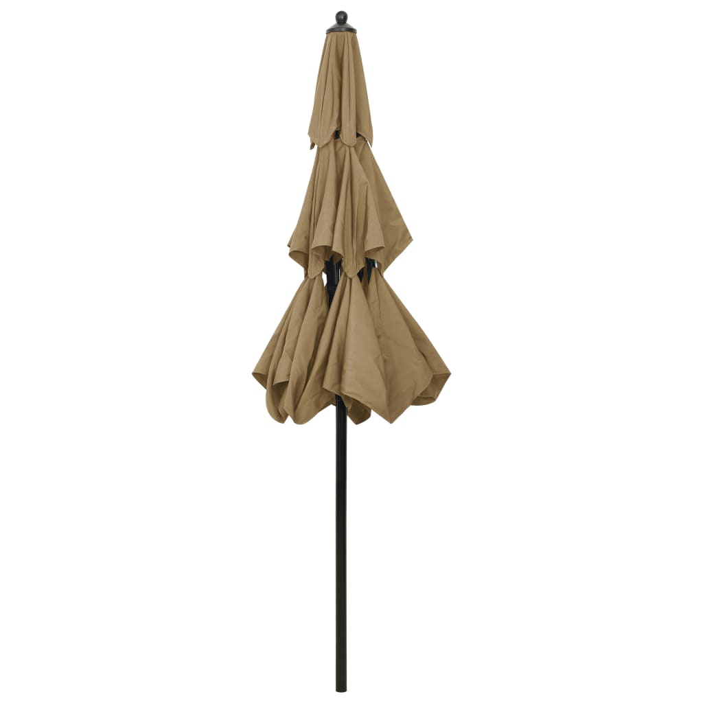 vidaXL 3-Tier Garden Parasol with Aluminium Pole Taupe 2.5 m