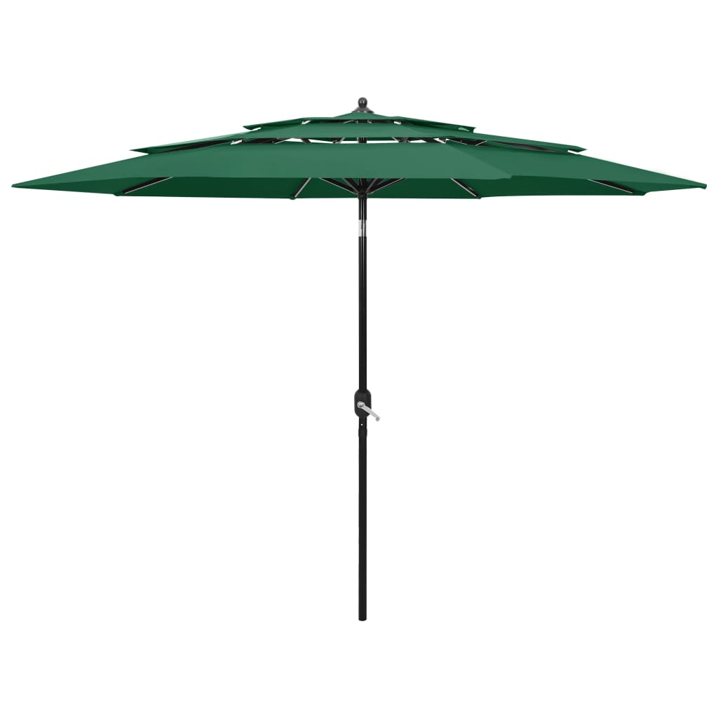 Parasol | Green | Polyester, powder-coated aluminium | 3m | Foldable