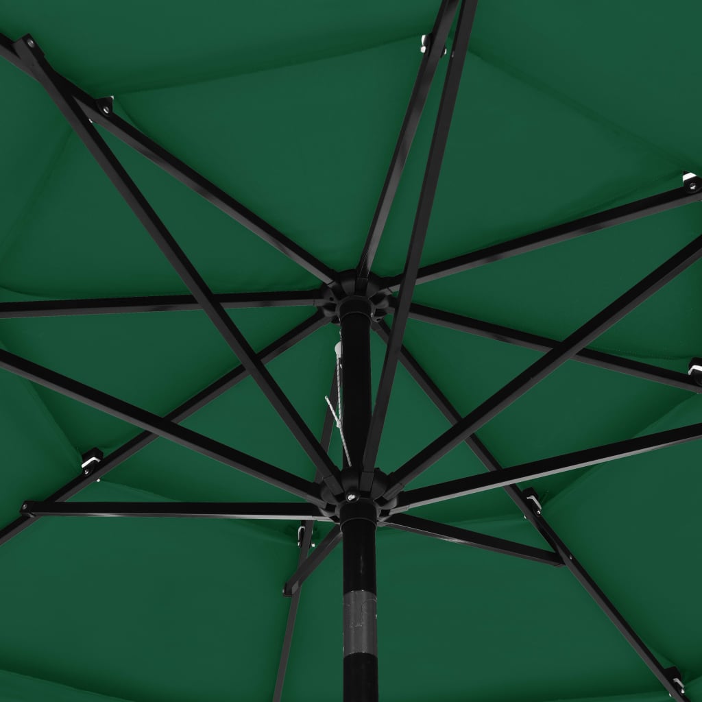 Parasol | Green | Polyester, powder-coated aluminium | 3m | Foldable