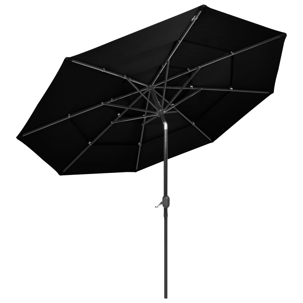 Parasol | Black | Polyester, powder-coated aluminium | 3 m canopy