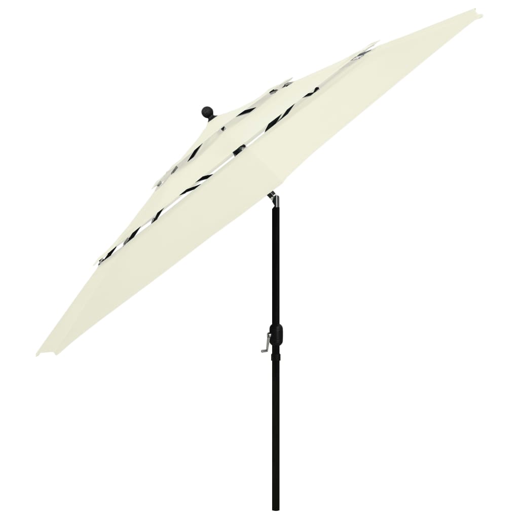 vidaXL 3-Tier Garden Parasol with Aluminium Pole Sand 3.5 m