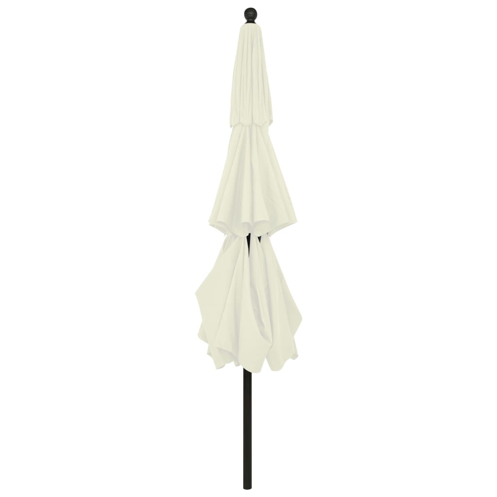 vidaXL 3-Tier Garden Parasol with Aluminium Pole Sand 3.5 m