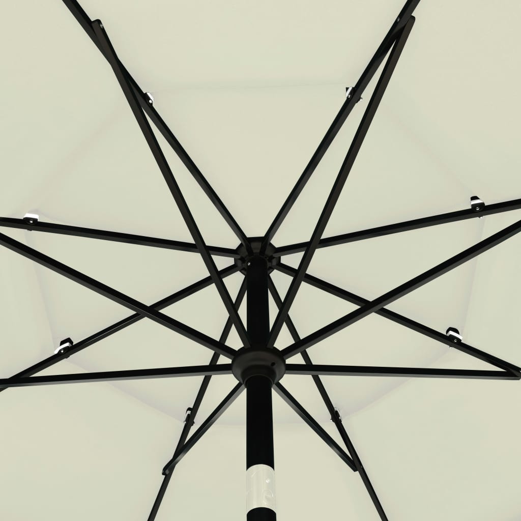 Parasol | Sand | Polyester, Powder-Coated Aluminium | Large |  Foldable