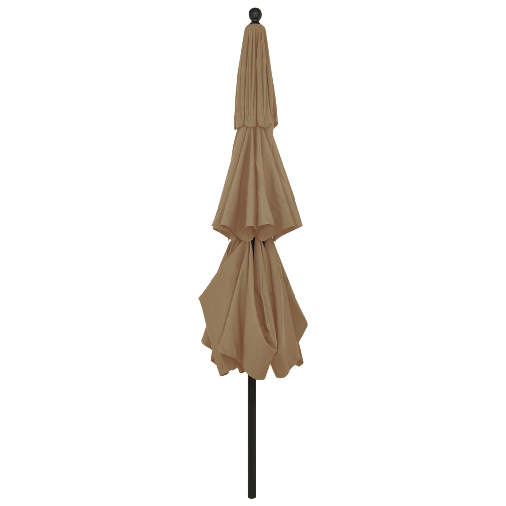 vidaXL 3-Tier Garden Parasol with Aluminium Pole Taupe 3.5 m