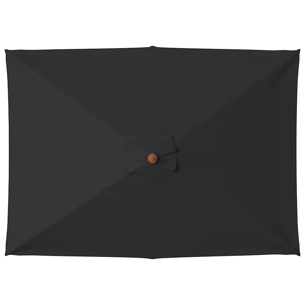 Garden Parasol with Wooden Pole Black 150x200 cm