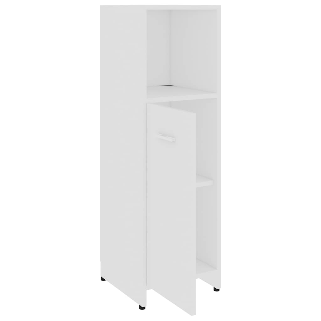 3 Piece Bathroom Furniture Set White Engineered Wood
