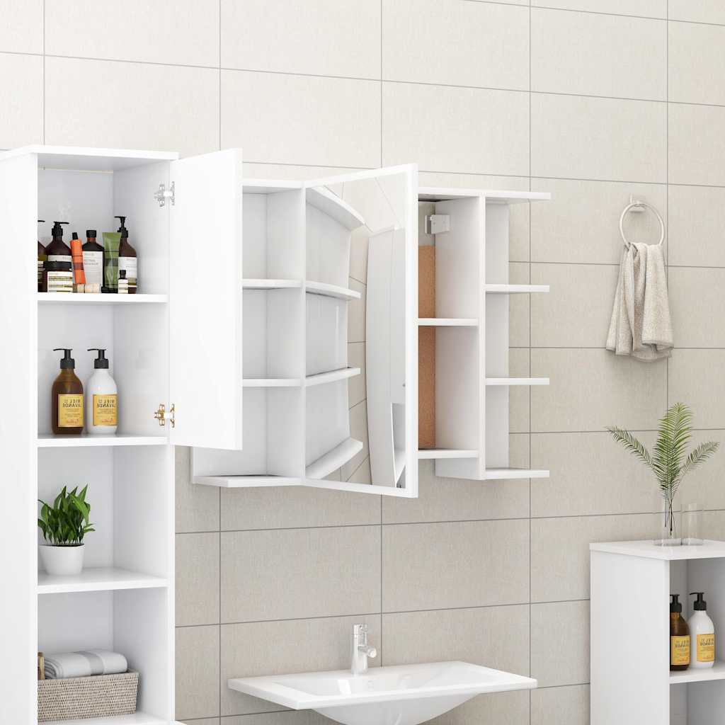 3 Piece Bathroom Furniture Set White Engineered Wood