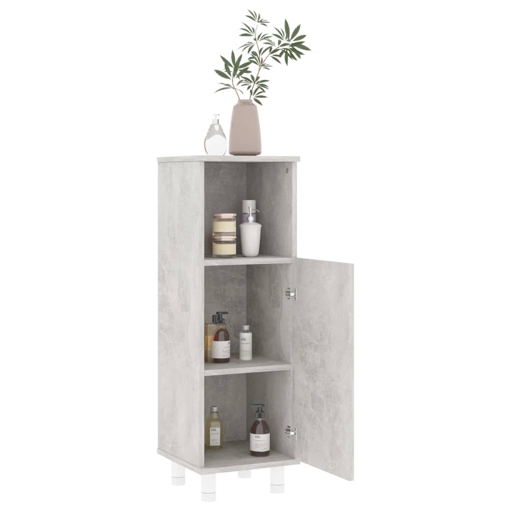 vidaXL 3 Piece Bathroom Furniture Set Concrete Grey Engineered Wood