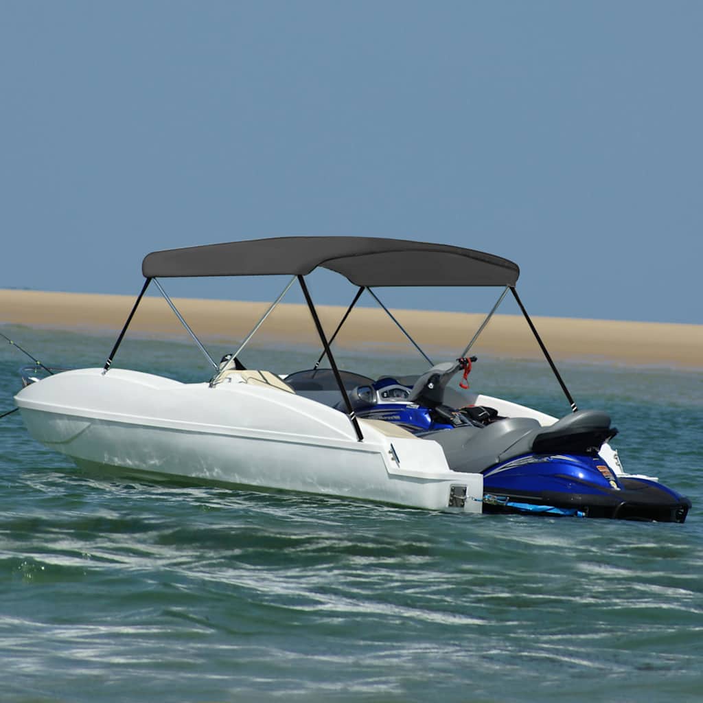 93130 vidaXL 2 Bow Bimini Top Anthracite 180x130x110 cm