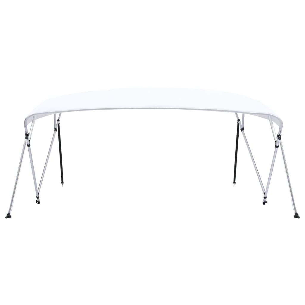 vidaXL 4 Bow Bimini Top White 243x(230-244)x137 cm