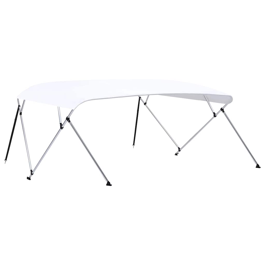 93140 vidaXL 4 Bow Bimini Top White 243x(230-244)x137 cm