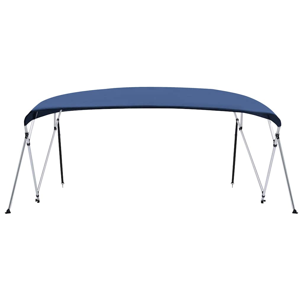 93141 vidaXL 4 Bow Bimini Top Navy Blue 243x(230-244)x137 cm