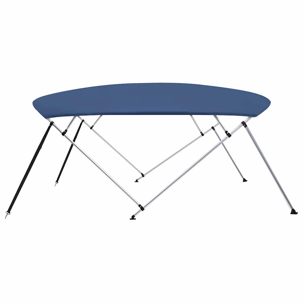 93141 vidaXL 4 Bow Bimini Top Navy Blue 243x(230-244)x137 cm