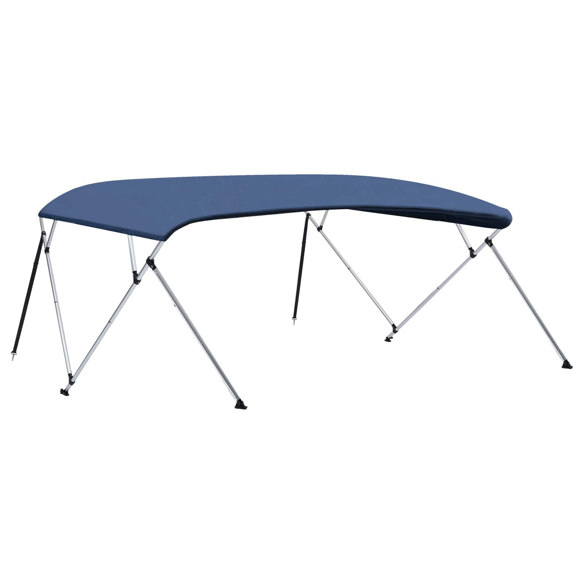 93141 vidaXL 4 Bow Bimini Top Navy Blue 243x(230-244)x137 cm
