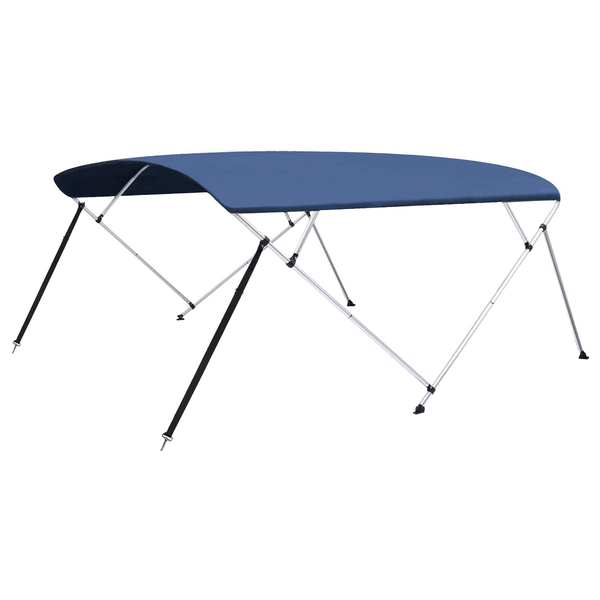 93141 vidaXL 4 Bow Bimini Top Navy Blue 243x(230-244)x137 cm