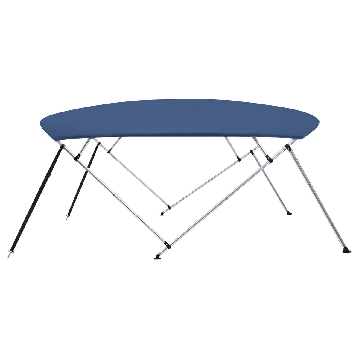93141 vidaXL 4 Bow Bimini Top Navy Blue 243x(230-244)x137 cm