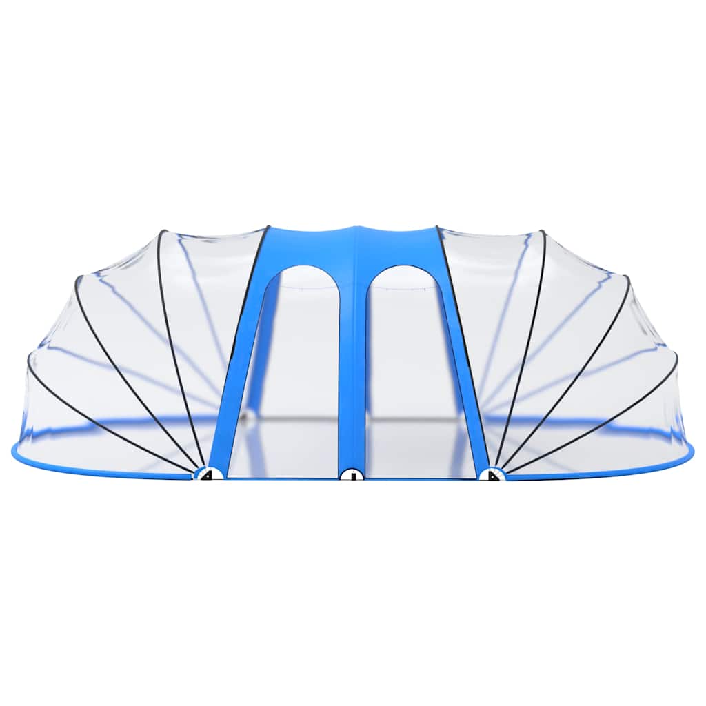 Pool Dome | Transparent with blue accents | PVC, fibreglass, steel