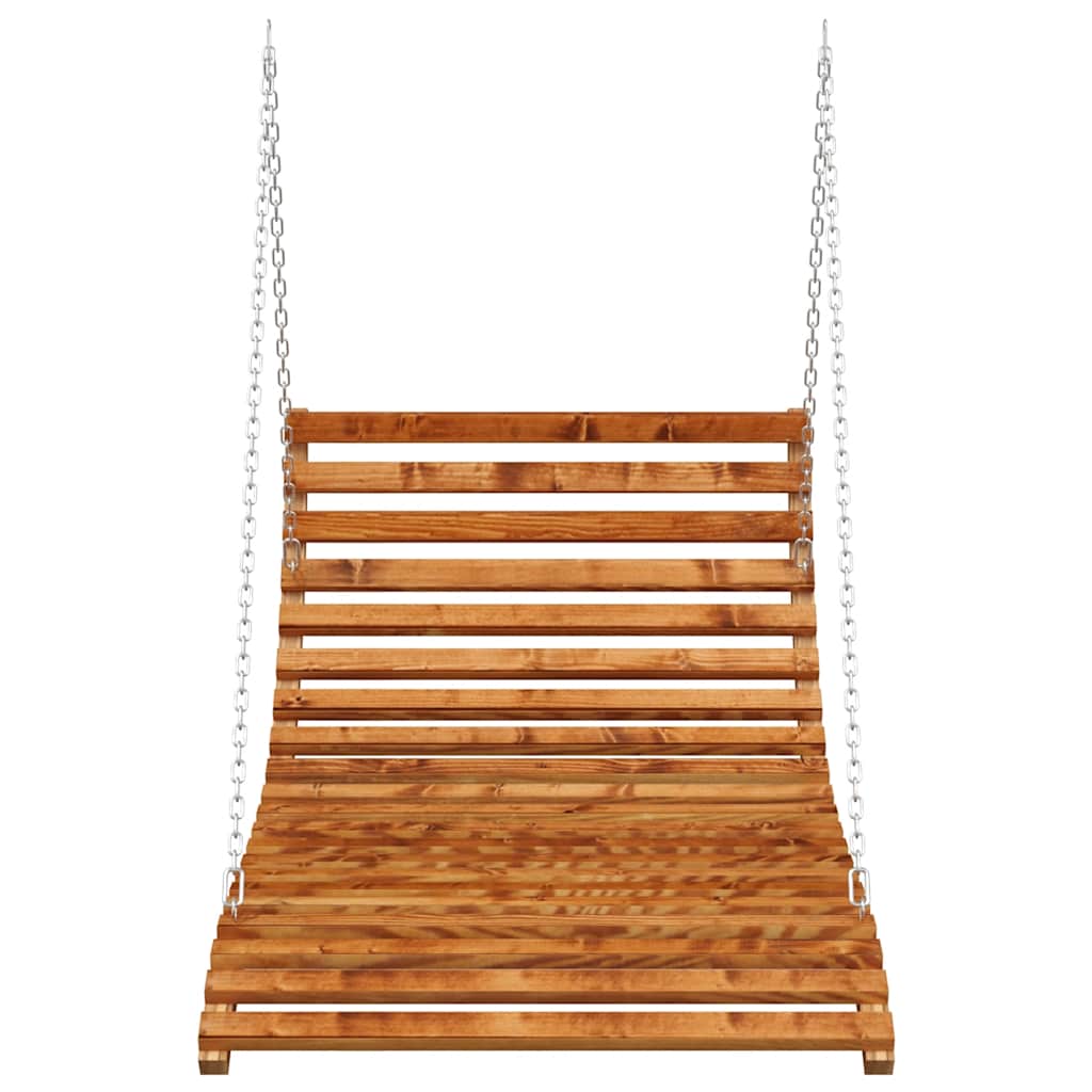Swing Bed Solid Bent Wood with Teak Finish 115x147x46 cm