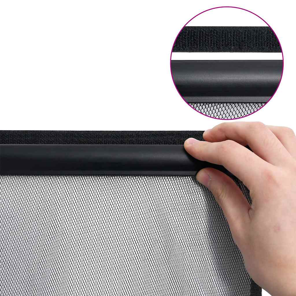 148711 vidaXL Insect Door Screen with 5-Piece Mesh Curtain Black 120x240 cm