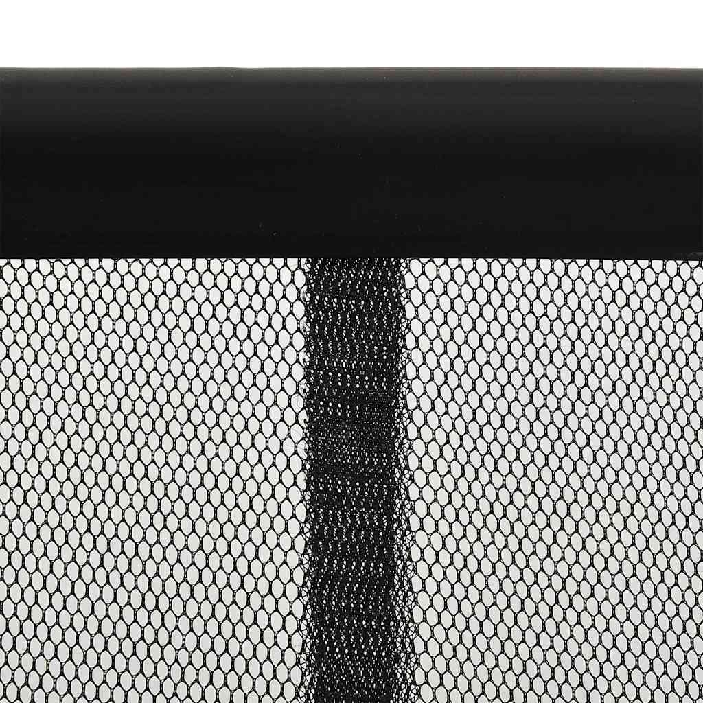 148712 vidaXL Insect Door Screen with 10-Piece Mesh Curtain Black 240x240 cm