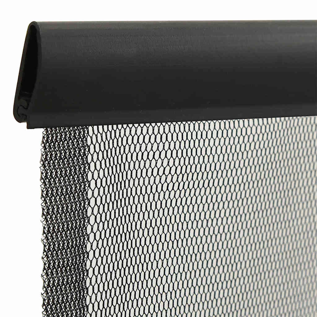 148712 vidaXL Insect Door Screen with 10-Piece Mesh Curtain Black 240x240 cm