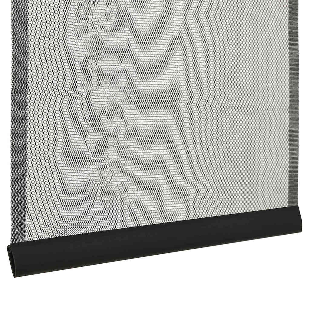 148712 vidaXL Insect Door Screen with 10-Piece Mesh Curtain Black 240x240 cm