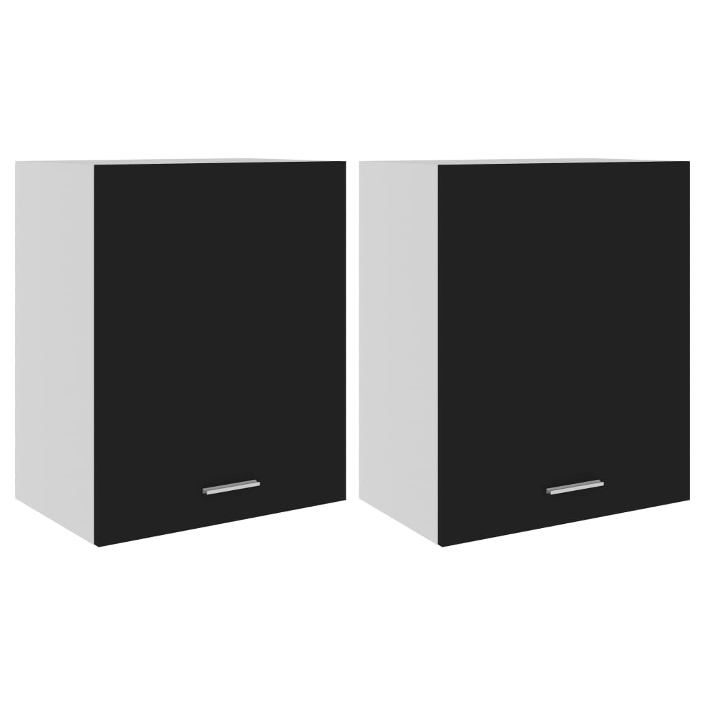 vidaXL Hanging Cabinets 2 pcs Black 50x31x60 cm Engineered Wood