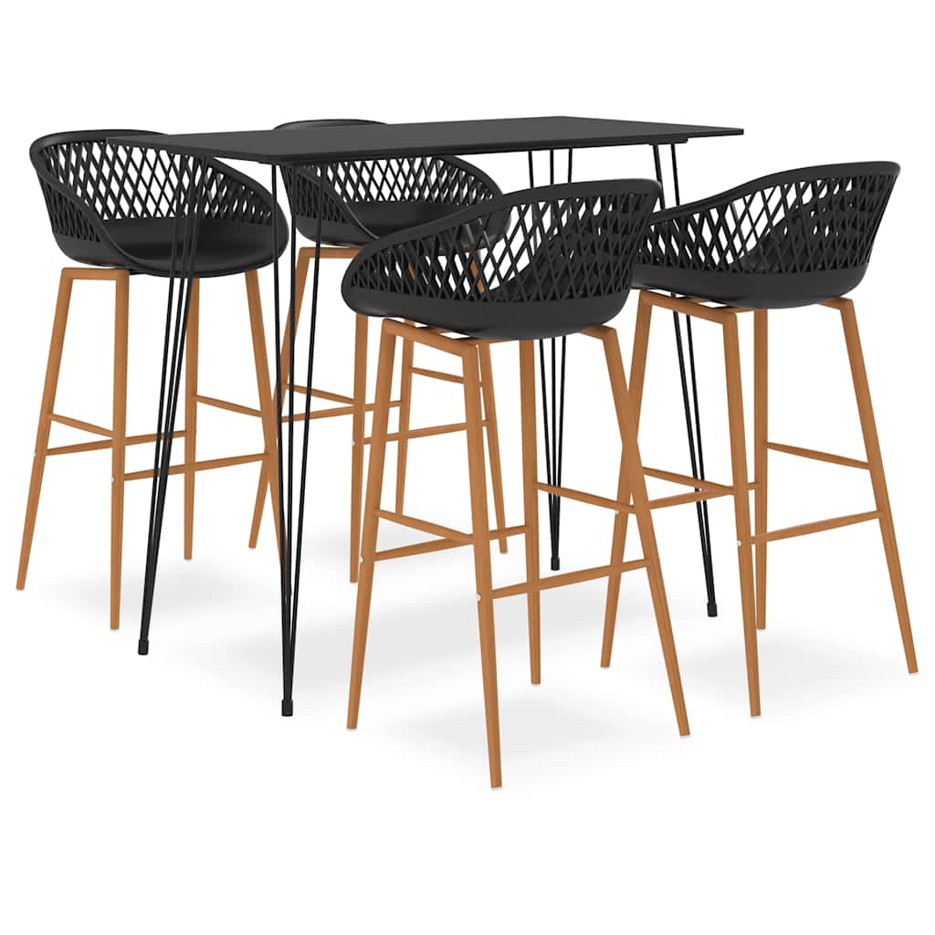 5 Piece Bar Set Black