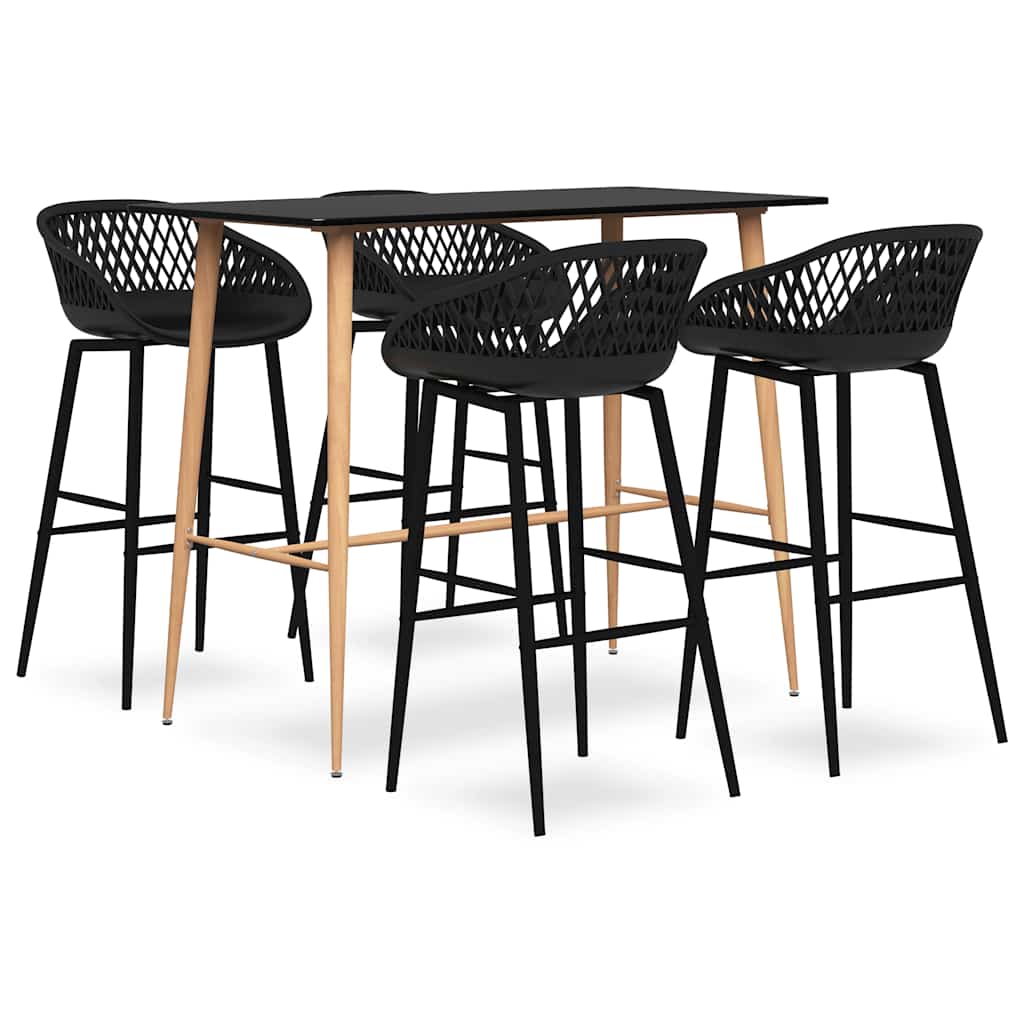 Bar Set | Black | MDF, Metal, PP | Standard | Ergonomic | Bar Set