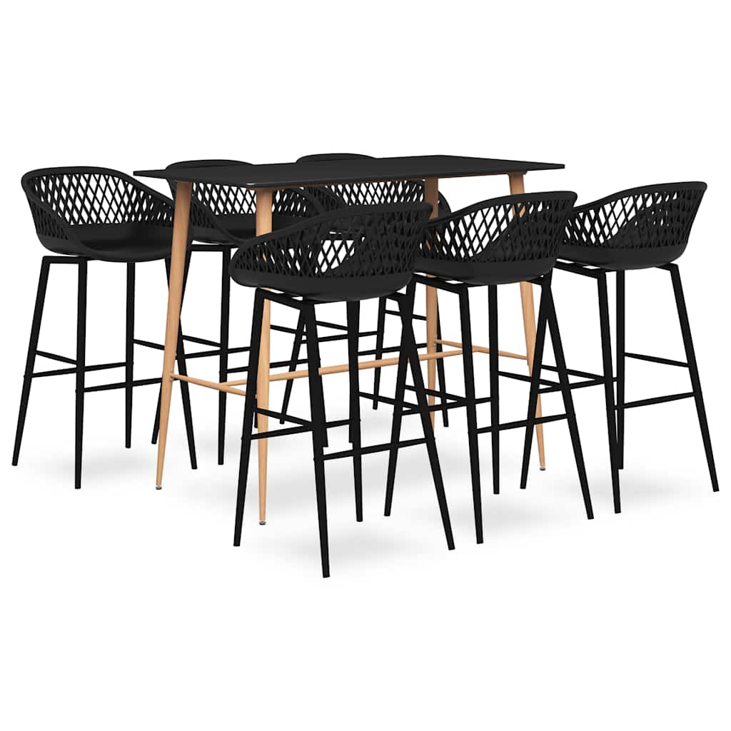 Bar Set | Black | MDF, Powder-Coated Steel, PP | Durable | Bar Set