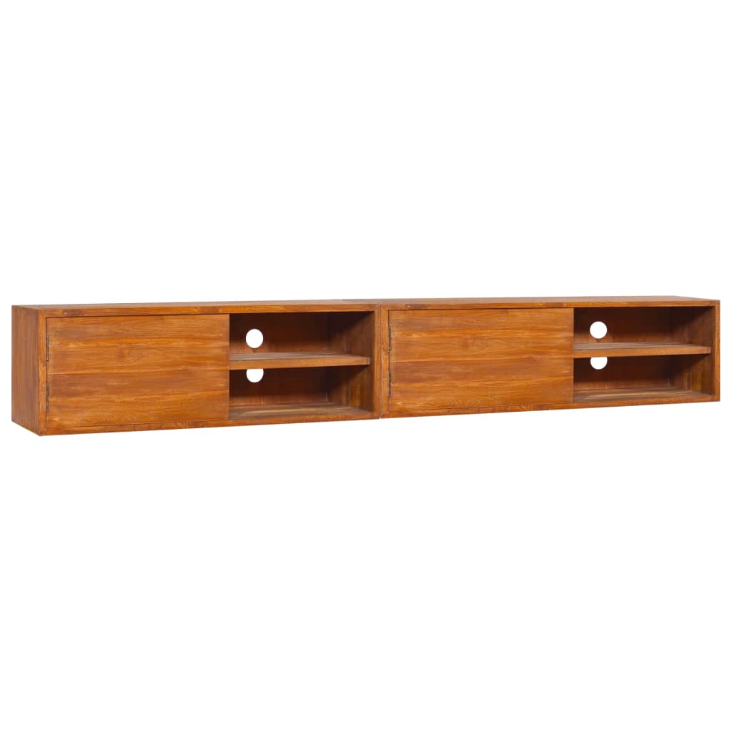 vidaXL Wall-mounted TV Cabinet 180x30x30 cm Solid Teak Wood