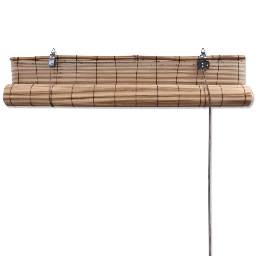 Bamboo Roller Blinds 2 pcs 80 x 160 cm Brown