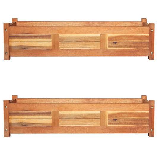 vidaXL Garden Raised Beds 2 pcs Acacia Wood 100x30x25 cm