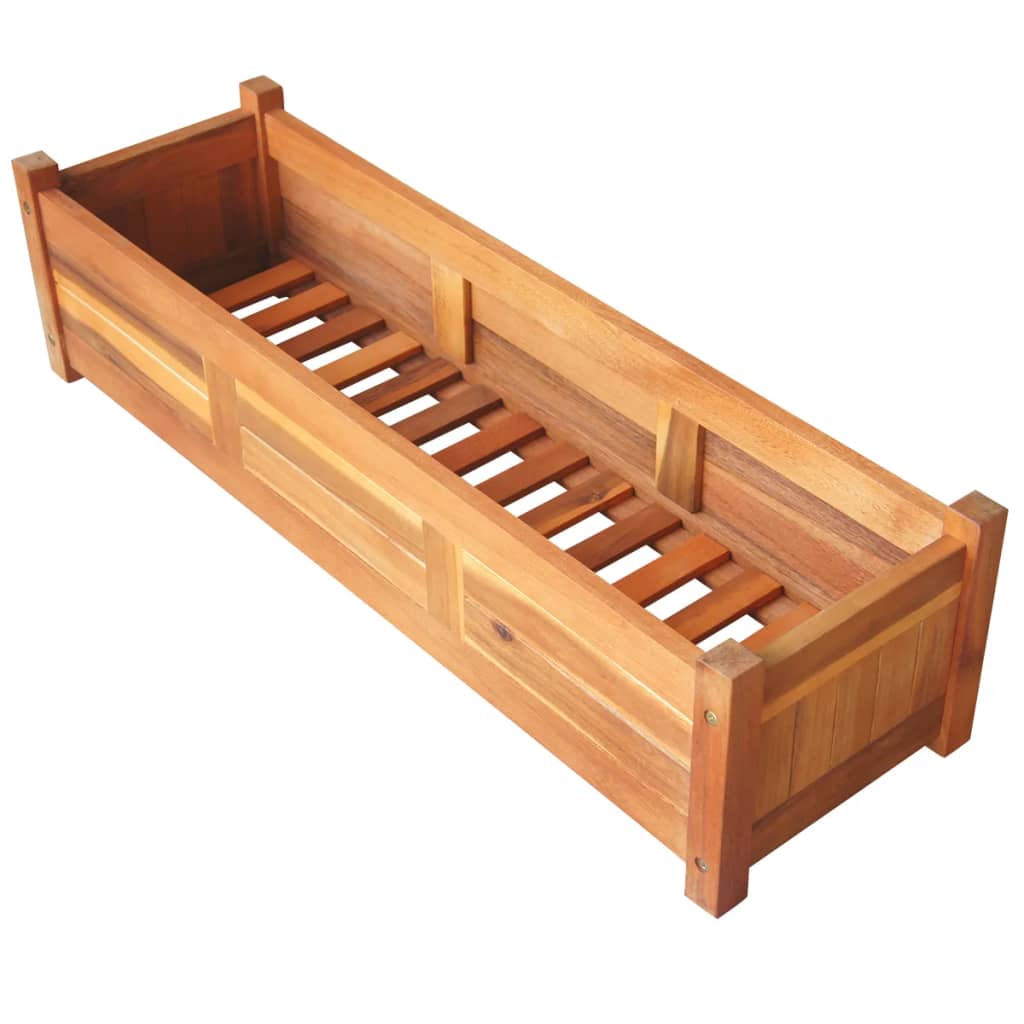 vidaXL Garden Raised Beds 2 pcs Acacia Wood 100x30x25 cm