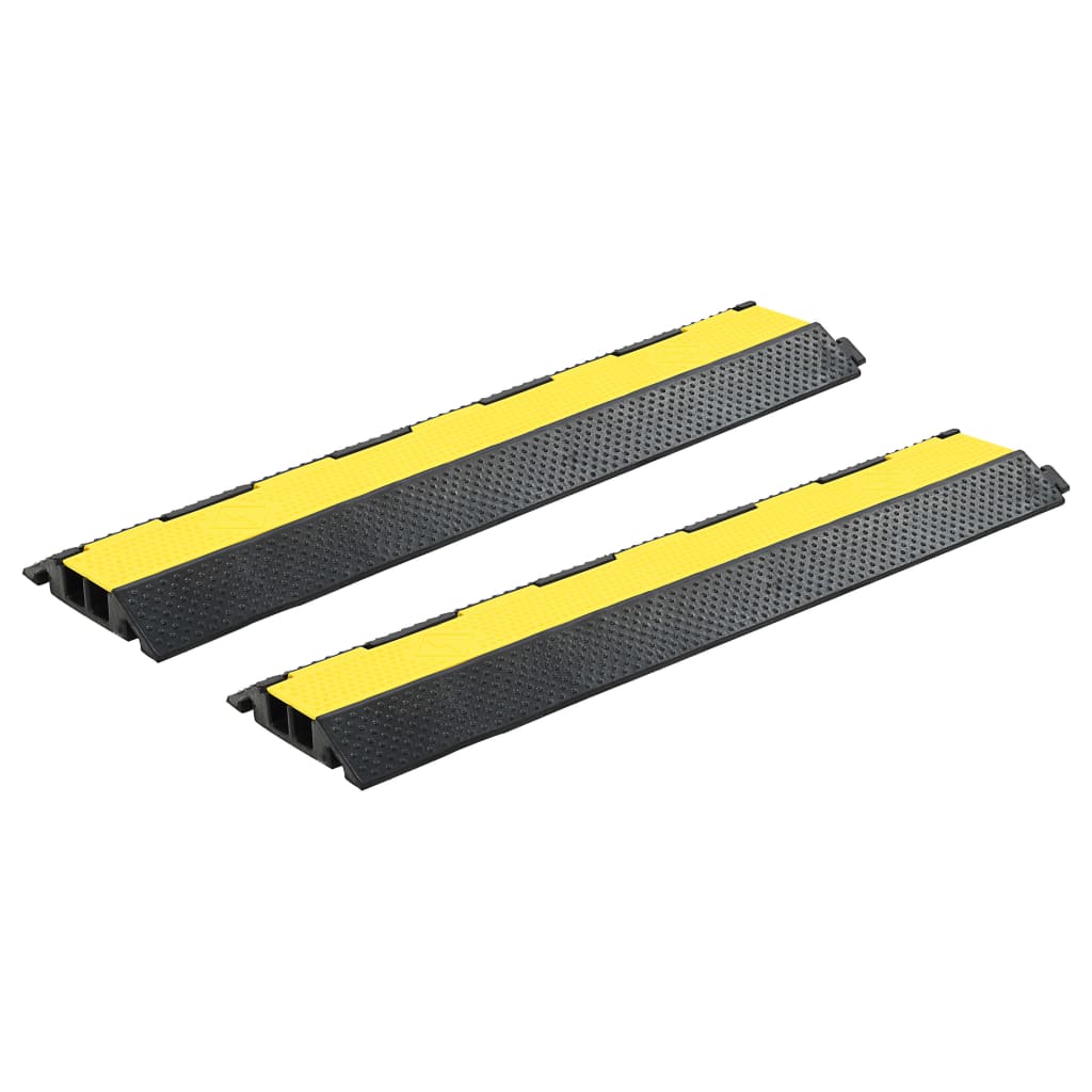 vidaXL Cable Protector Ramps 2 pcs 2 Channels Rubber 101.5 cm