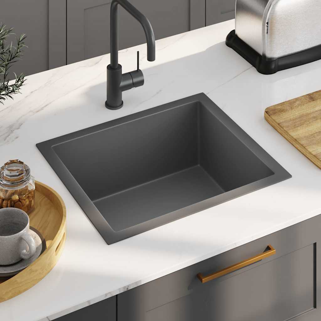 Handmade Kitchen Sink Black Stainless Steel