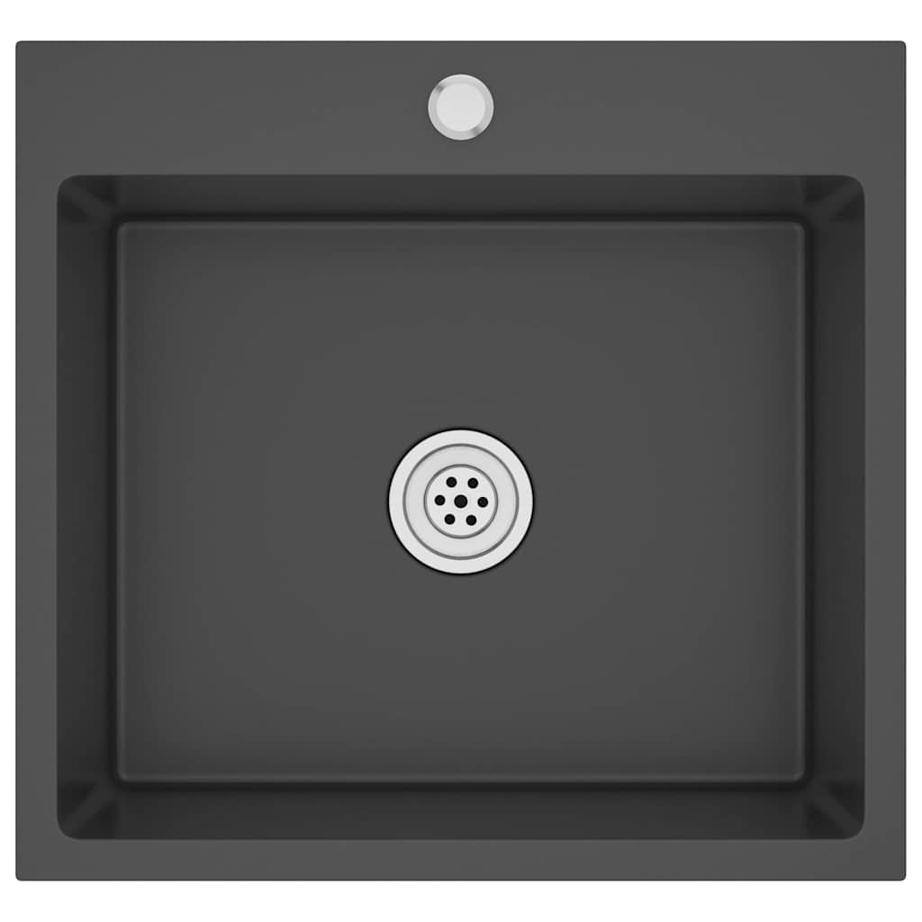 Handmade Kitchen Sink Black Stainless Steel