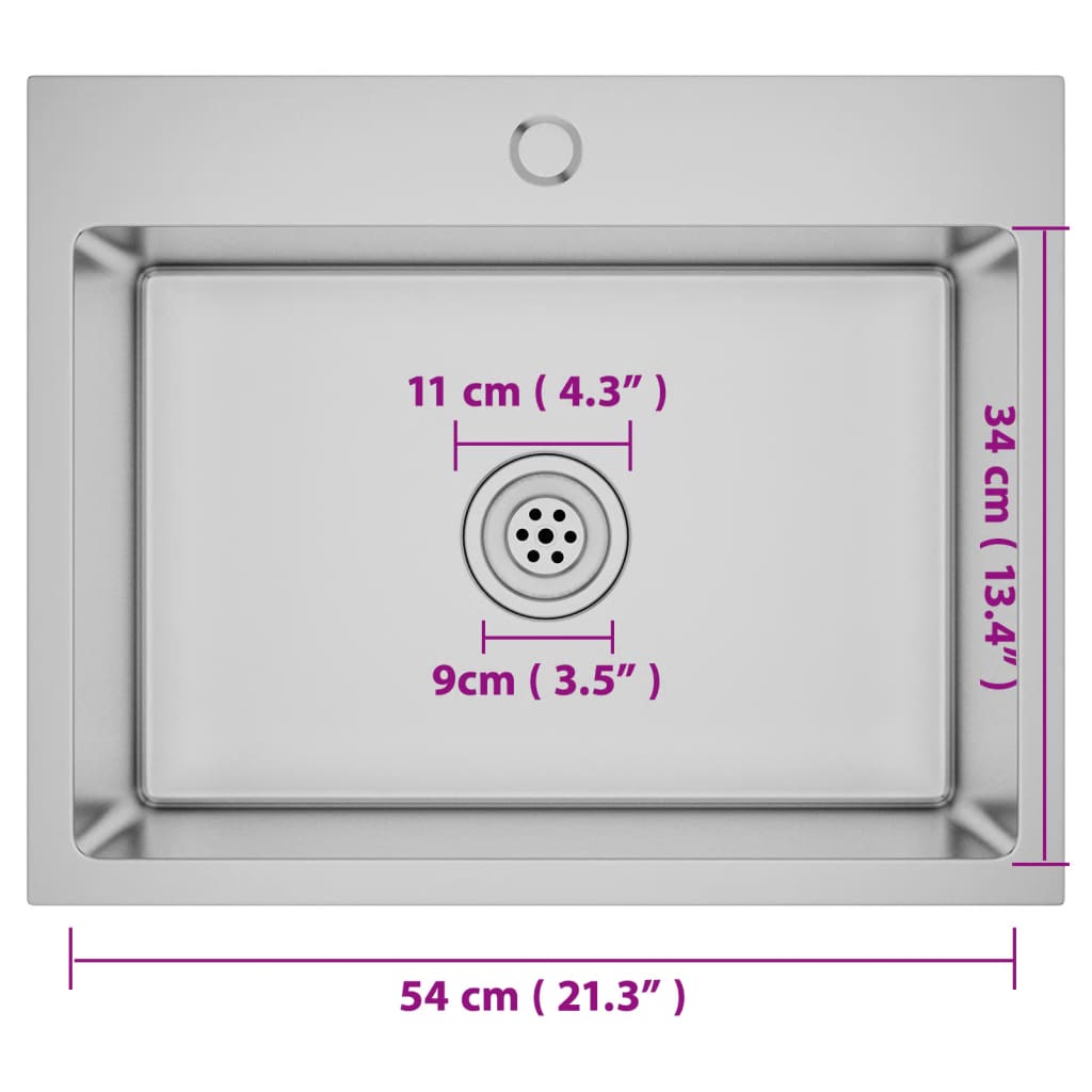 vidaXL Handmade Kitchen Sink Stainless Steel