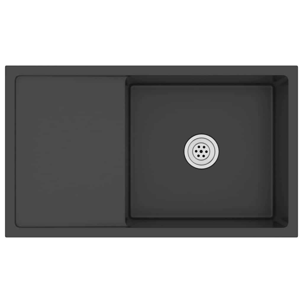 Handmade Kitchen Sink Black Stainless Steel