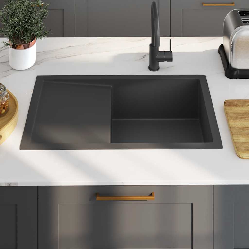 Handmade Kitchen Sink Black Stainless Steel