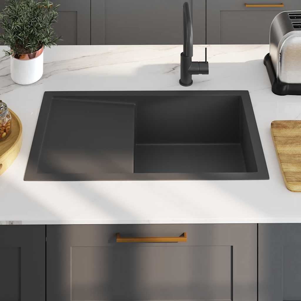 Handmade Kitchen Sink Black Stainless Steel
