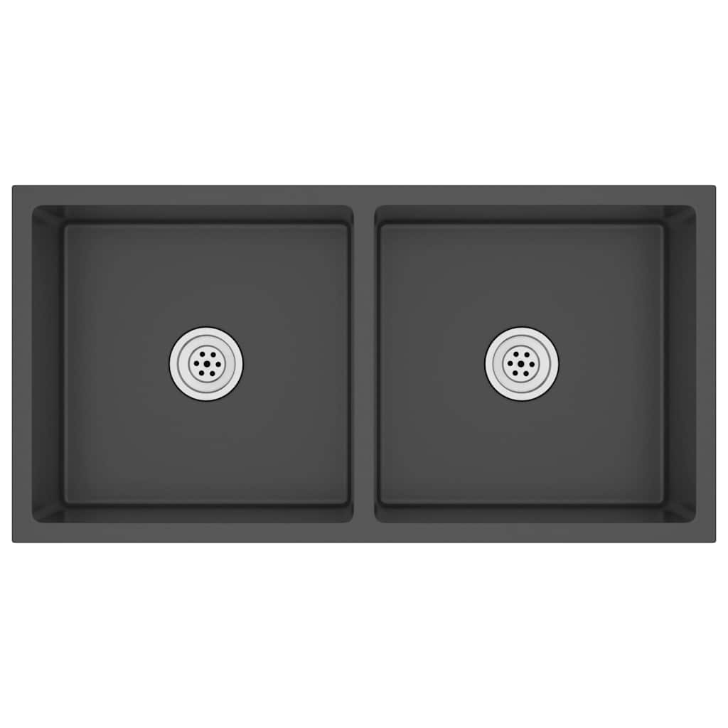 Handmade Kitchen Sink Black Stainless Steel