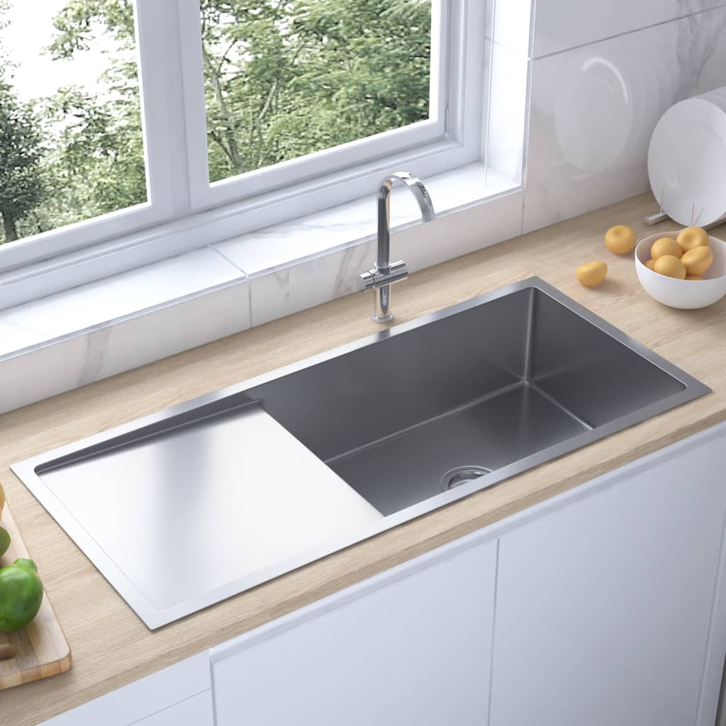 vidaXL Handmade Kitchen Sink Stainless Steel